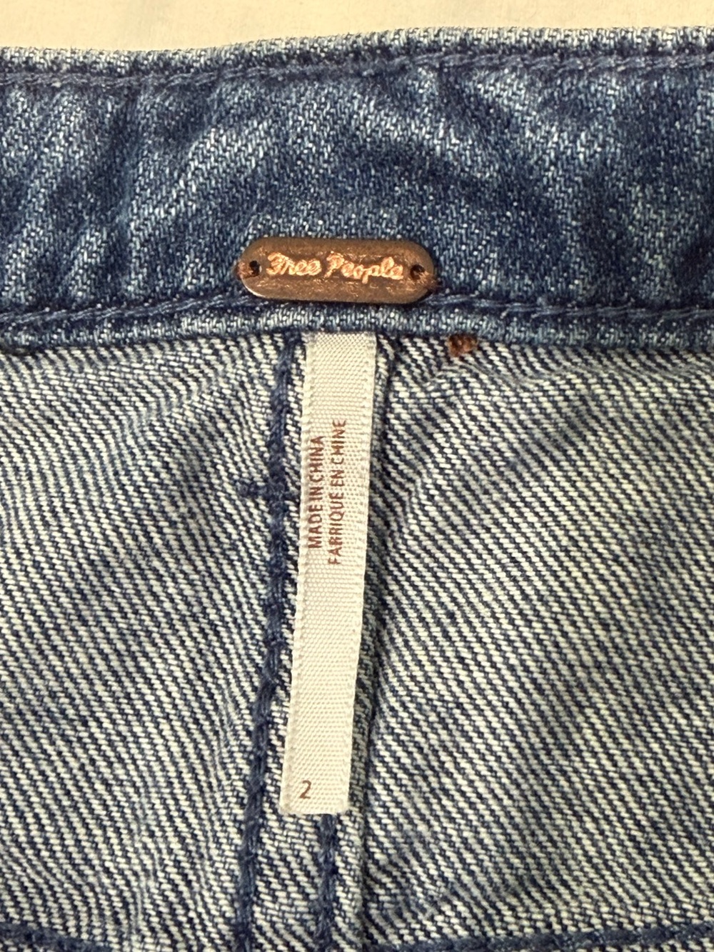 Free People Shine Bright Shine Far Denim Rhinestone Mini Skirt - Size 2 - Picture 3 of 11